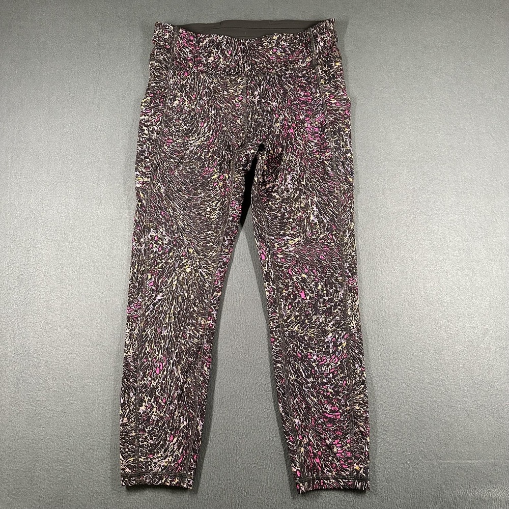 Lululemon Invigorate Leggings Womens 10 Multicolor High Rise Crop Pockets